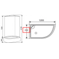 Europäisches Rechteck schieben geschmitterte Glas Scheunentür Rahmenloser Duschbad 120 mm*85 mm